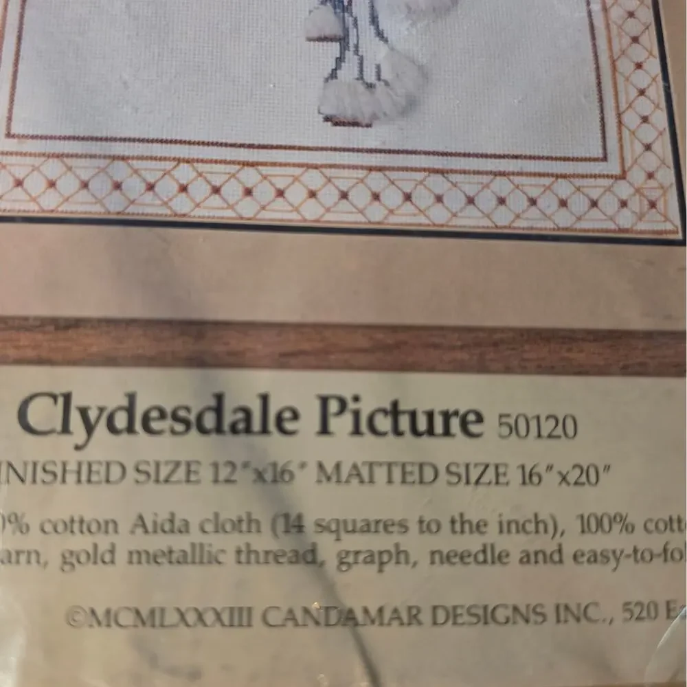 Vtg 1983 Something Special Clydesdale Horse Counted Cross Stitch Kit 50120 NIP